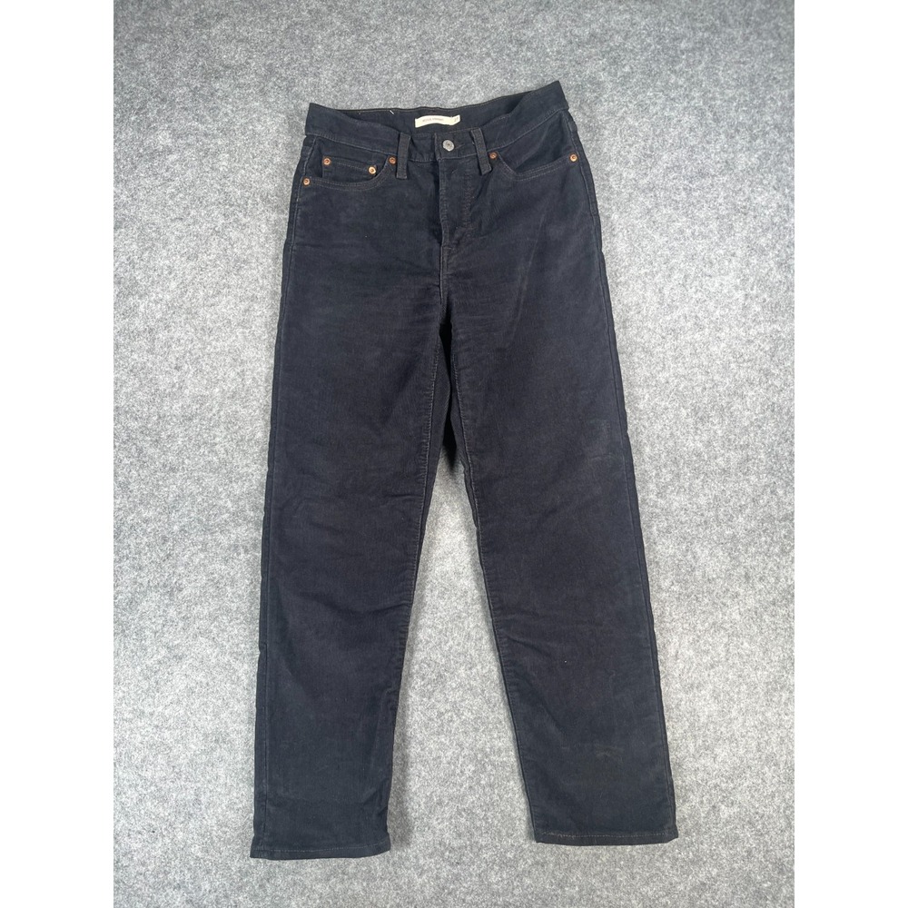 Levis Jeans Women's 27 Wedgie Straight Black Corduroy‎ High Rise Pants